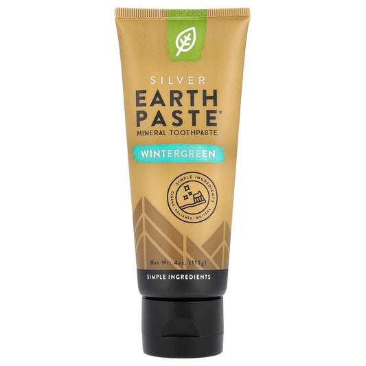 Three 4-ounce tubes of REDMOND Earthpaste Wintergreen toothpaste in a 3-pack
