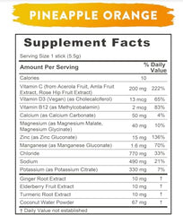 Prepared Pineapple Orange Re-Lyte Immunity drink being poured