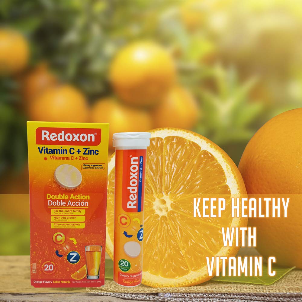 Six-pack of Redoxon Orange Vitamin C with Zinc effervescent tablets