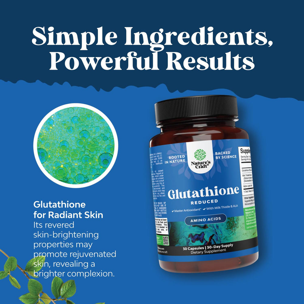 Capsules representing reduced glutathione with dietary ingredients
