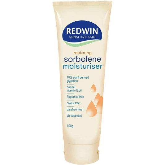 Redwin Sorbolene Cream with Vitamin E 100g - fragrance-free, non-greasy moisturizer for face and body