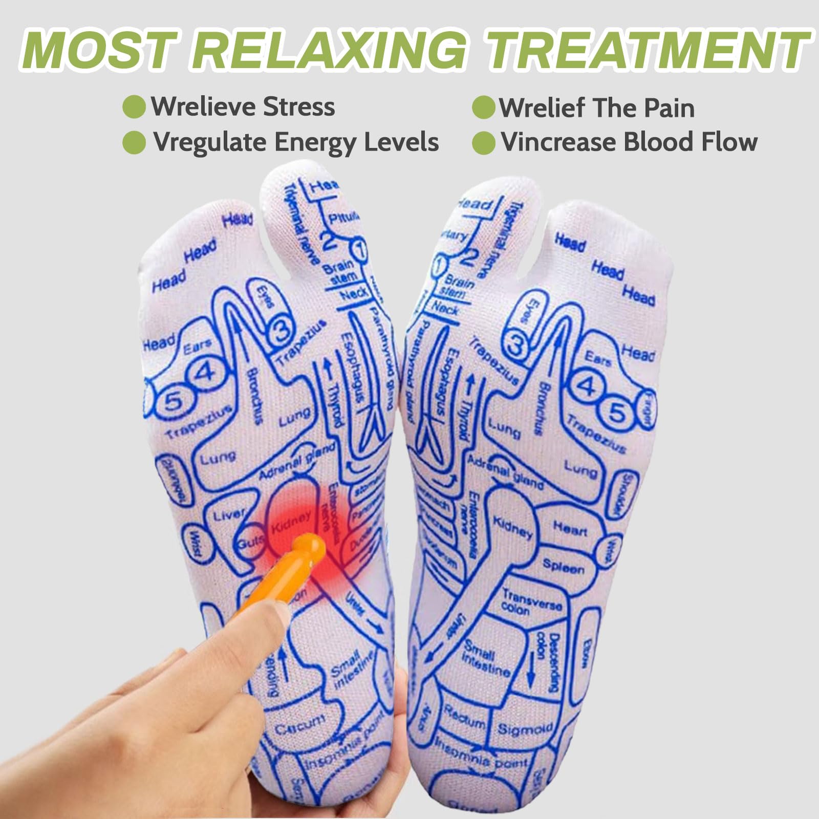Warm, fleece-lined reflexology socks for cold feet