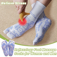Tools embedded in socks for foot massage and therapy
