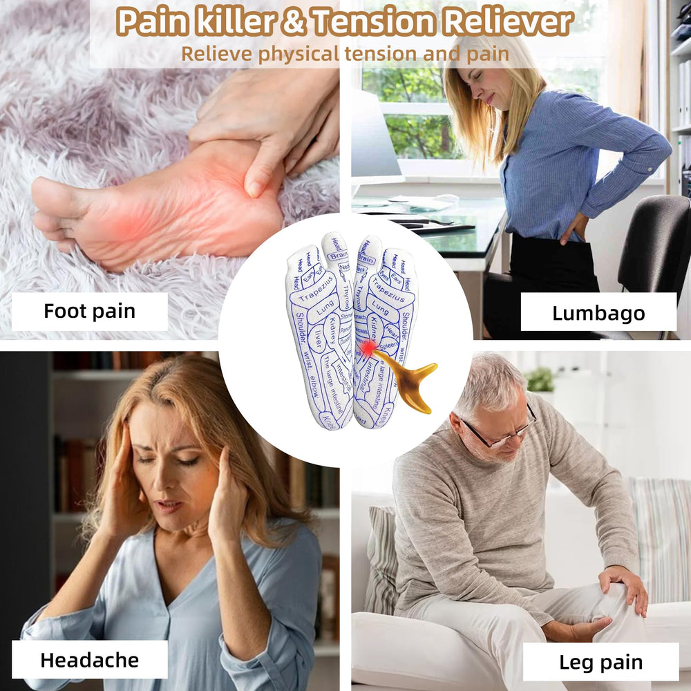 Hands and feet benefiting from acupressure therapy concept