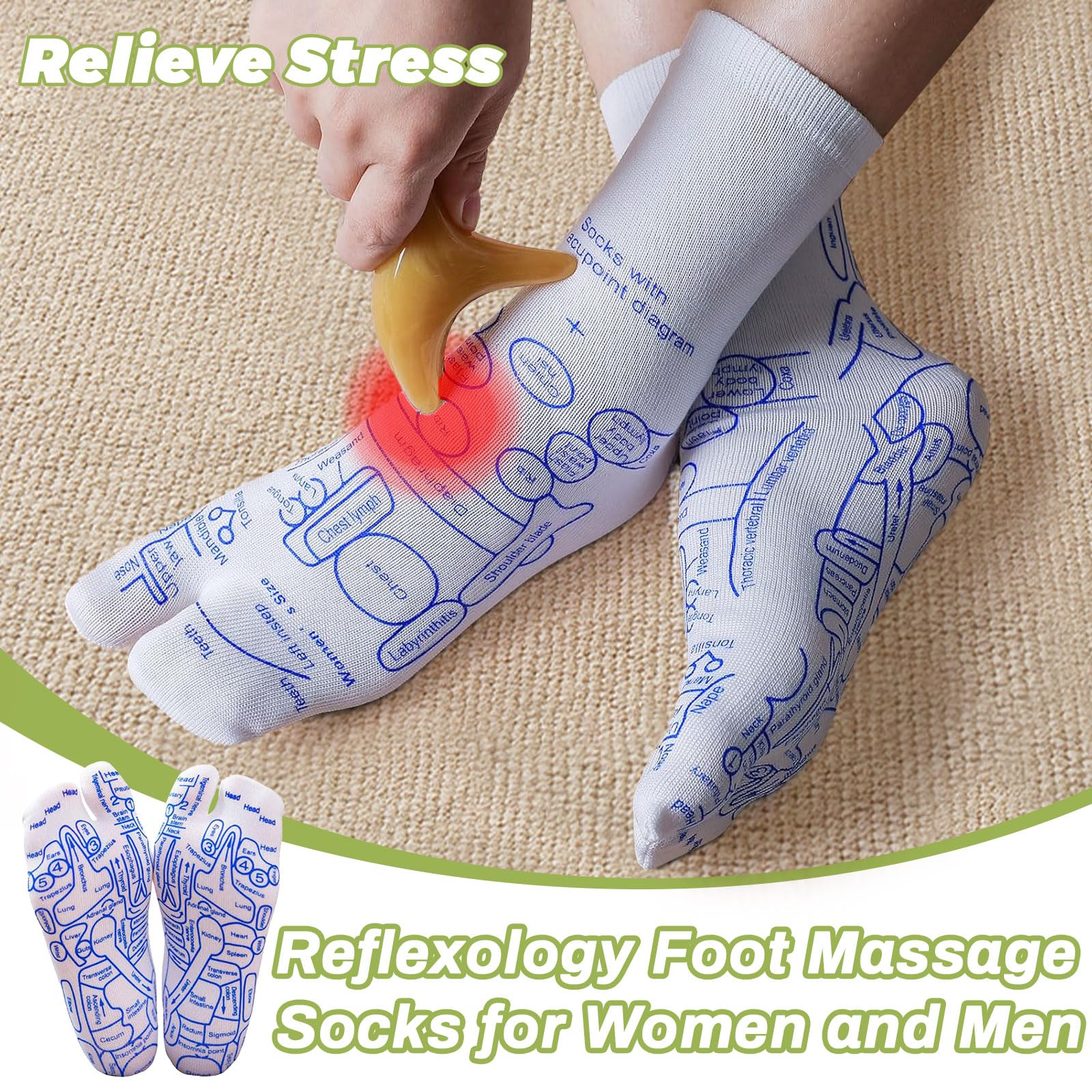 Product packaging highlighting reflexology features