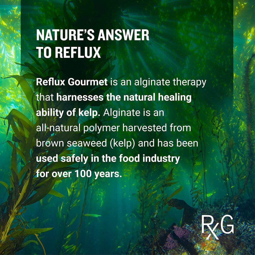 REFLUX GOURMET all‑natural ingredients label emphasizes clean composition.