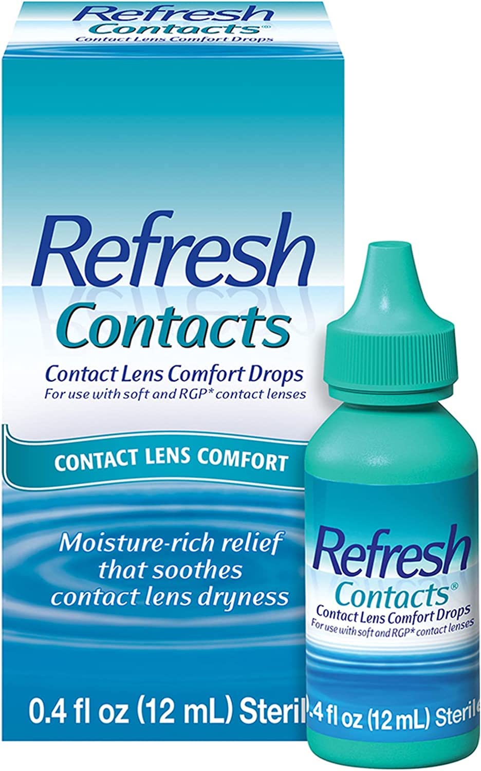 Refresh Contacts five-pack box with bottles