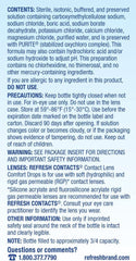 Close-up of Refresh Contacts 0.4 oz sterile bottle