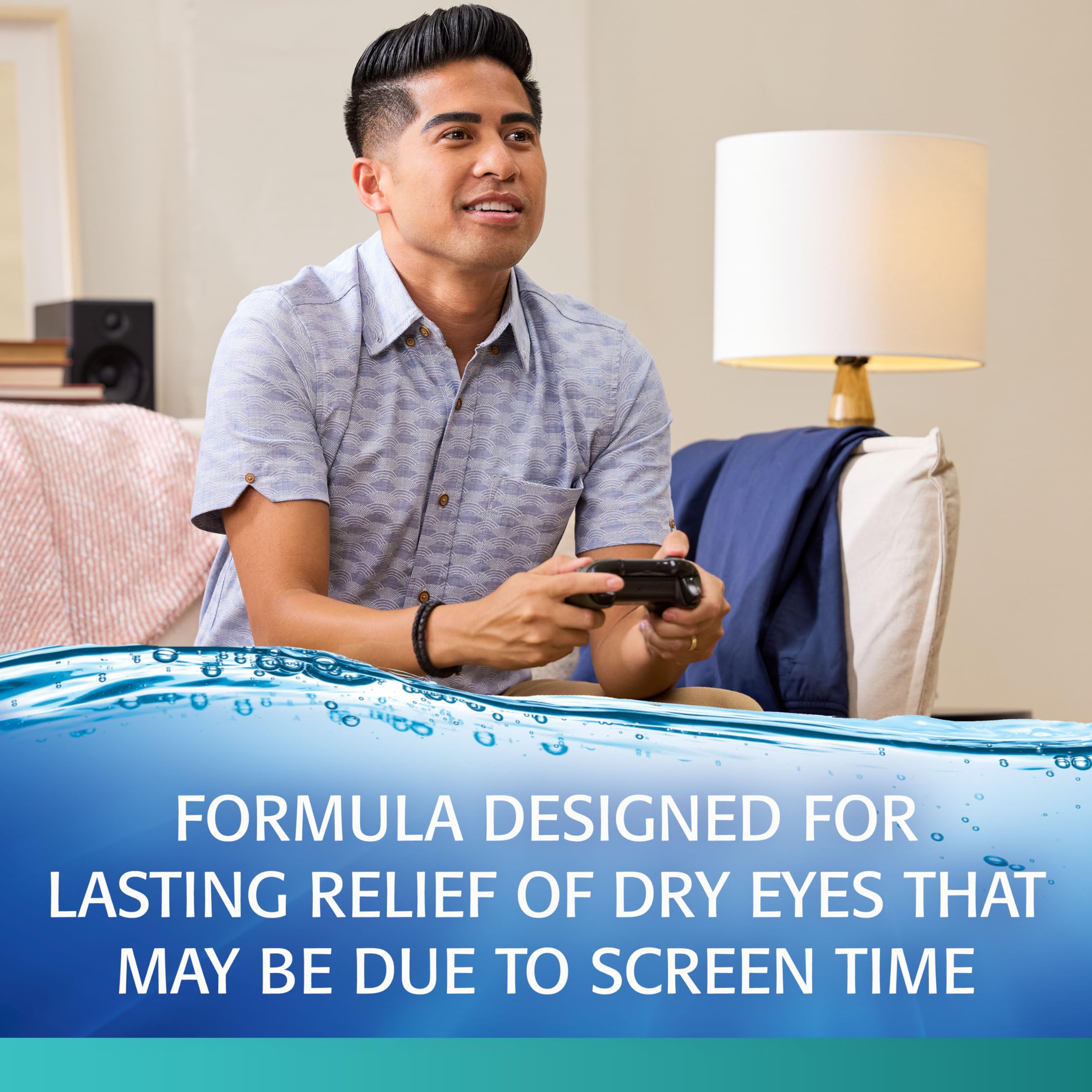 Refresh Digital Lubricant Eye Drops application shows easy use during work