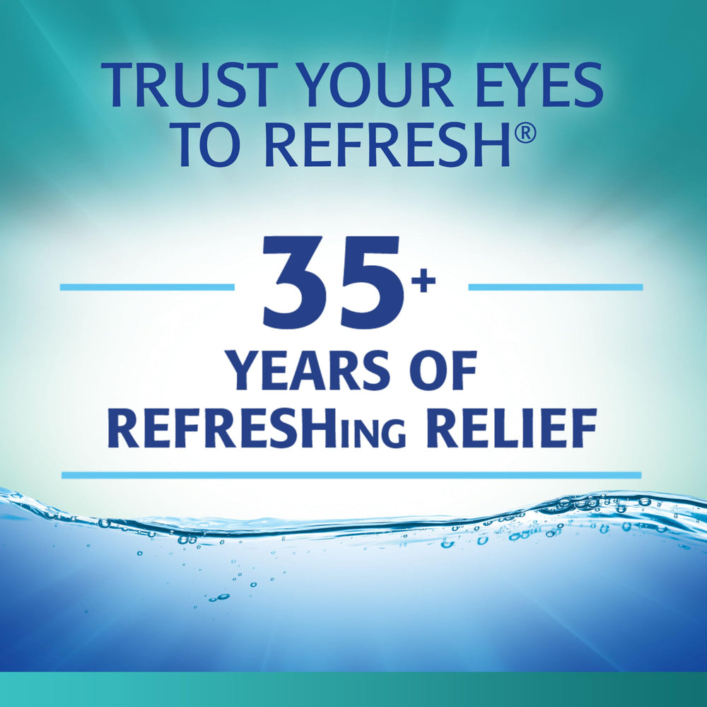 Refresh Digital Lubricant Eye Drops label highlights HydroCell formula