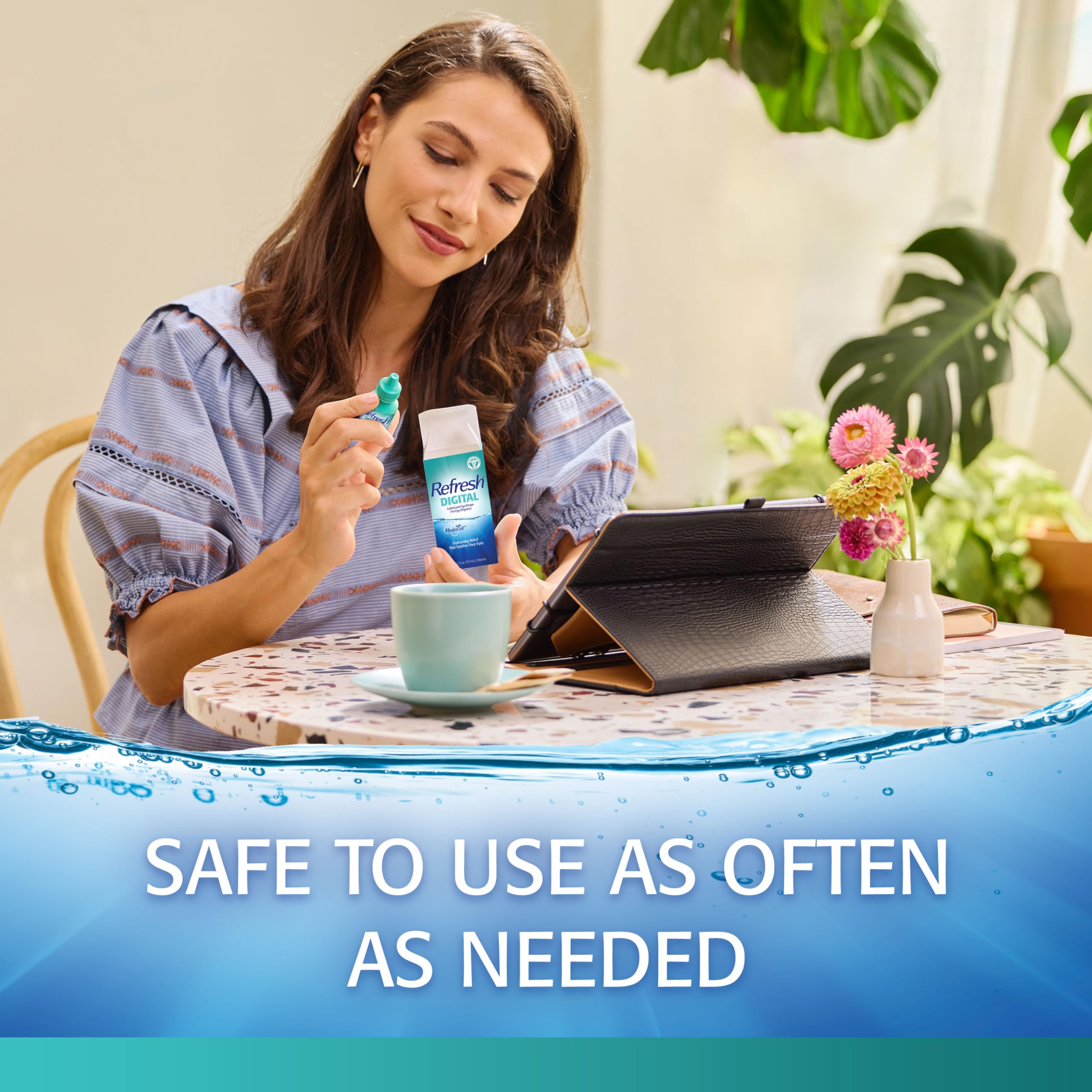 Refresh Digital Lubricant Eye Drops packaging communicates fast relief