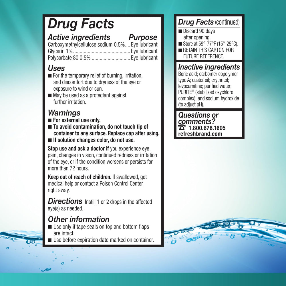 Refresh Digital Lubricant Eye Drops shelf display for daily eye care accessibility