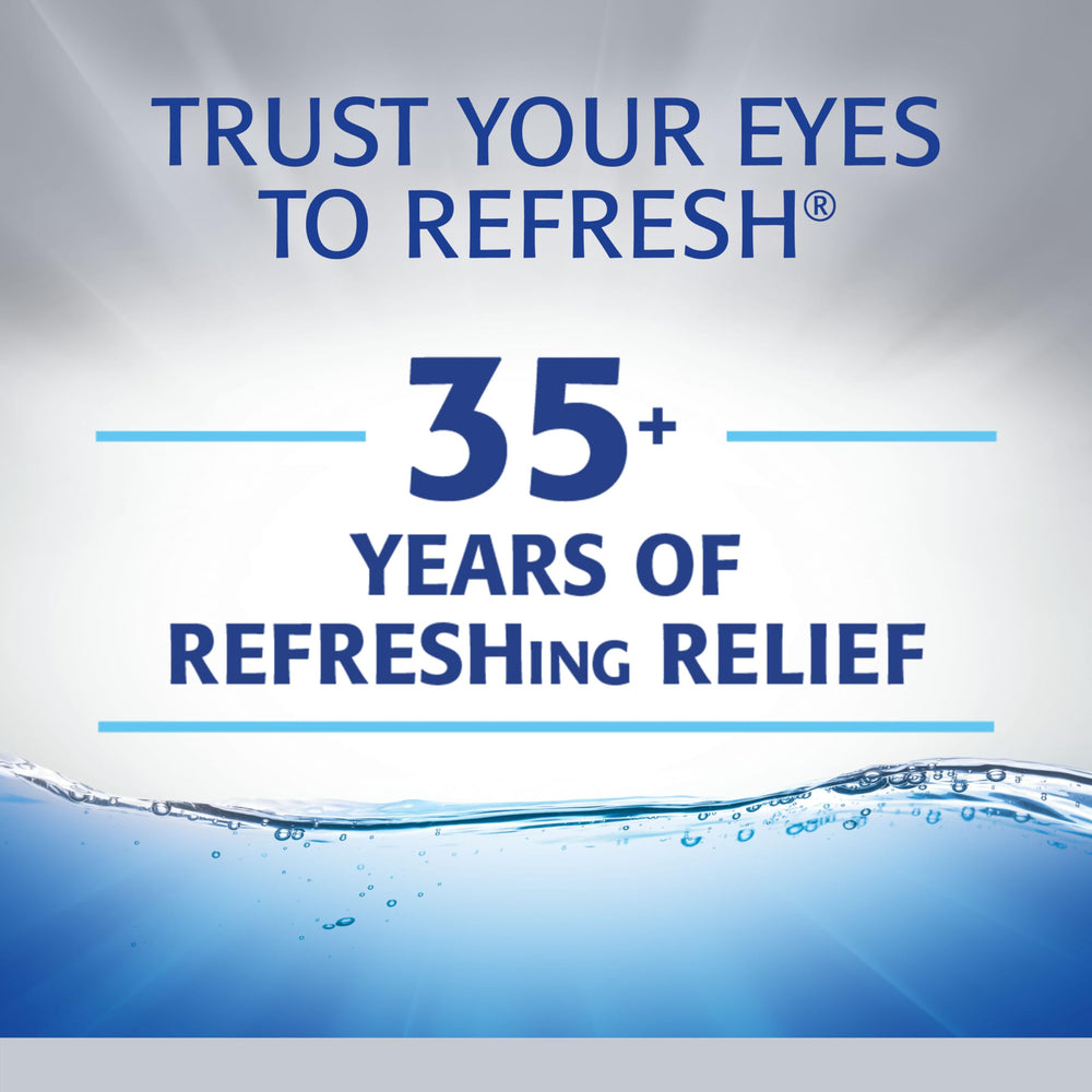 Refresh Optive closeup-droplet demonstrates the lipid-enhanced formula for barrier protection.