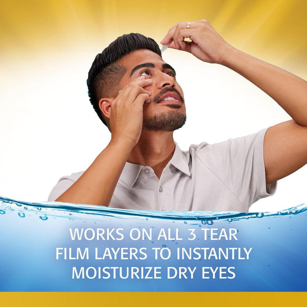 Eye drop application demo with Refresh Optive Mega-3