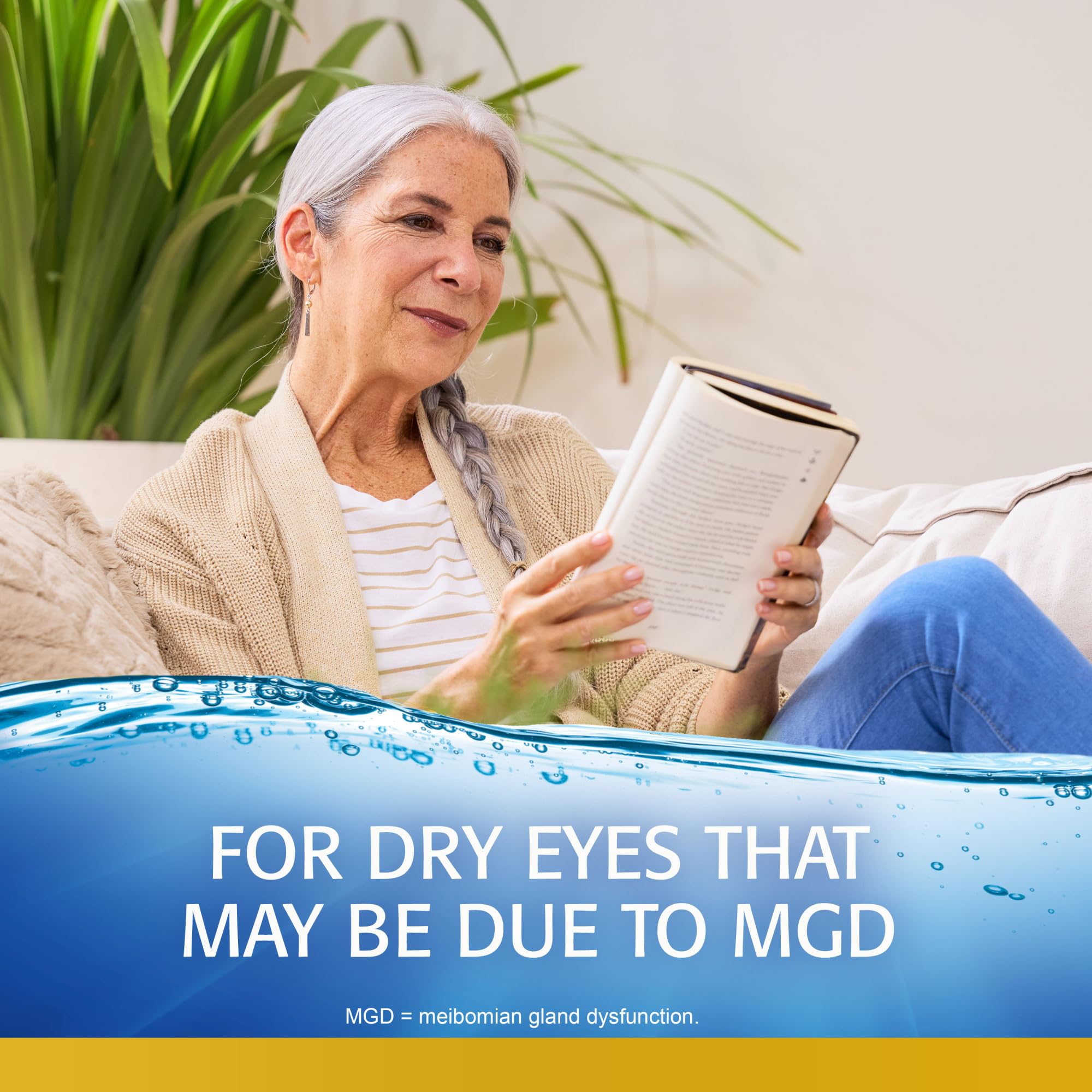 Flaxseed oil illustration in Refresh Optive Mega-3 packaging