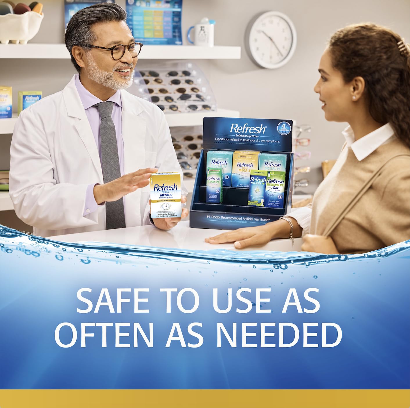 HydroCell technology diagram for Refresh Optive Mega-3 explains hydration