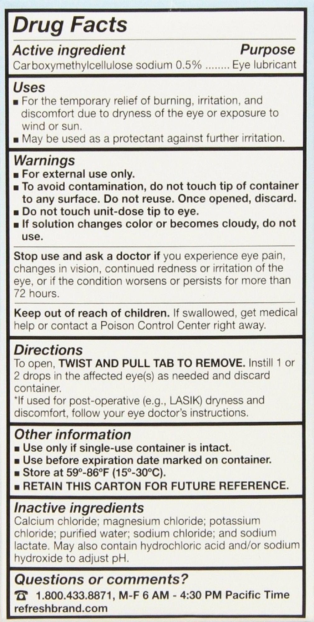 Refresh Plus eye drops vial close-up highlights single-use convenience for fresh lubrication.