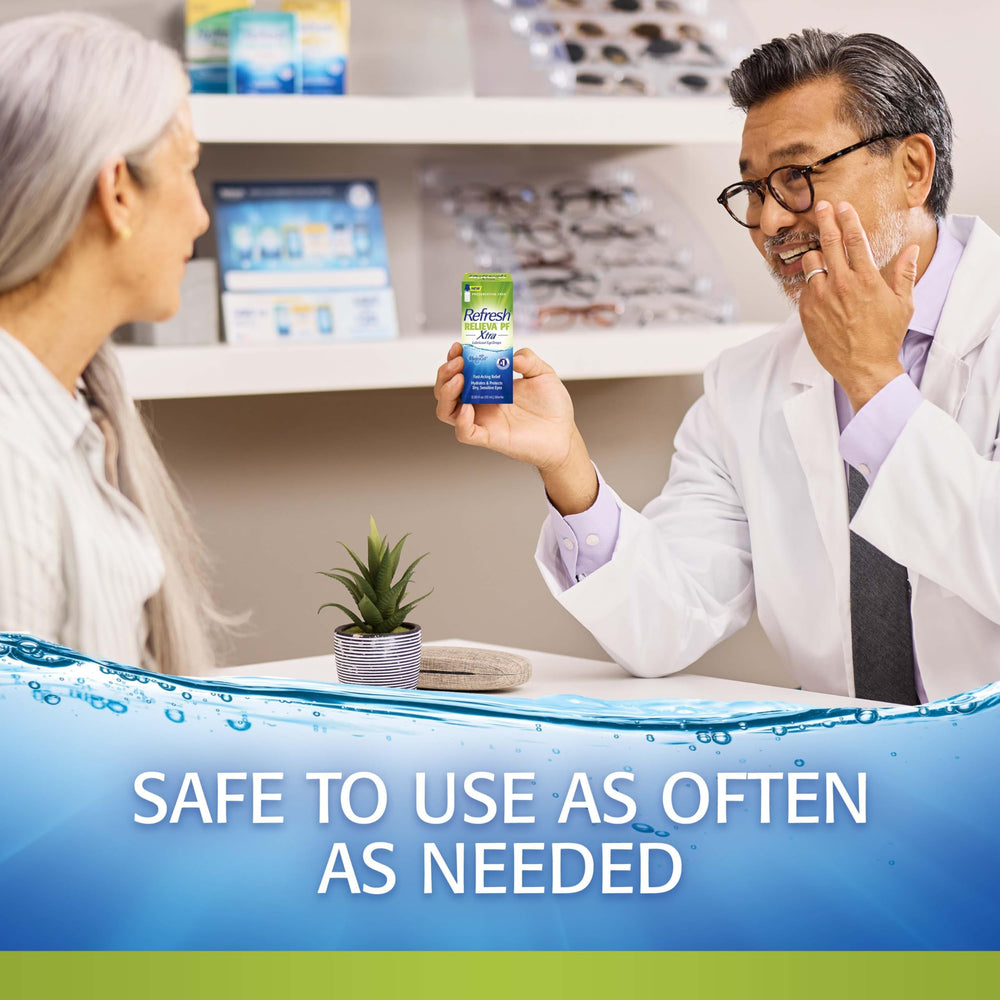 Refresh Relieva PF Xtra compact packaging ready for on-the-go use.