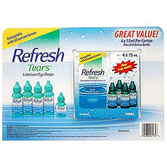 Refresh Tears travel pack illustrates compact design for on-the-go eye care.