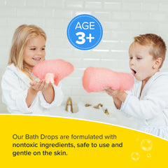 Regal Games yellow bath tablet adds sunny hues to bath water for playful learning.