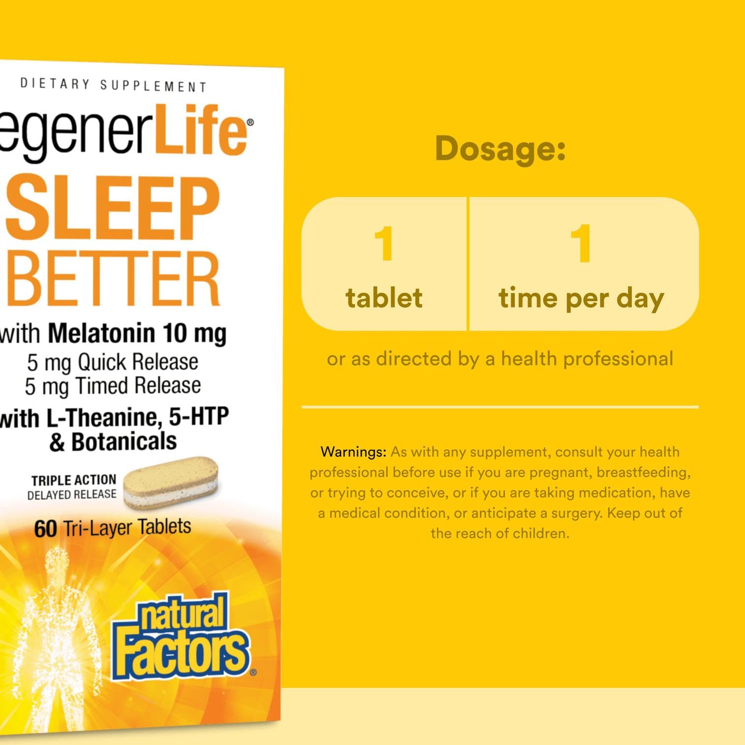 Illustration of quick-release melatonin 5 mg release