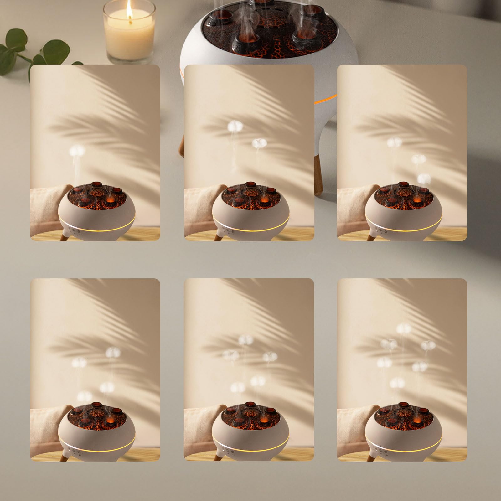 Diffuser placed in a cozy bedroom decor setup