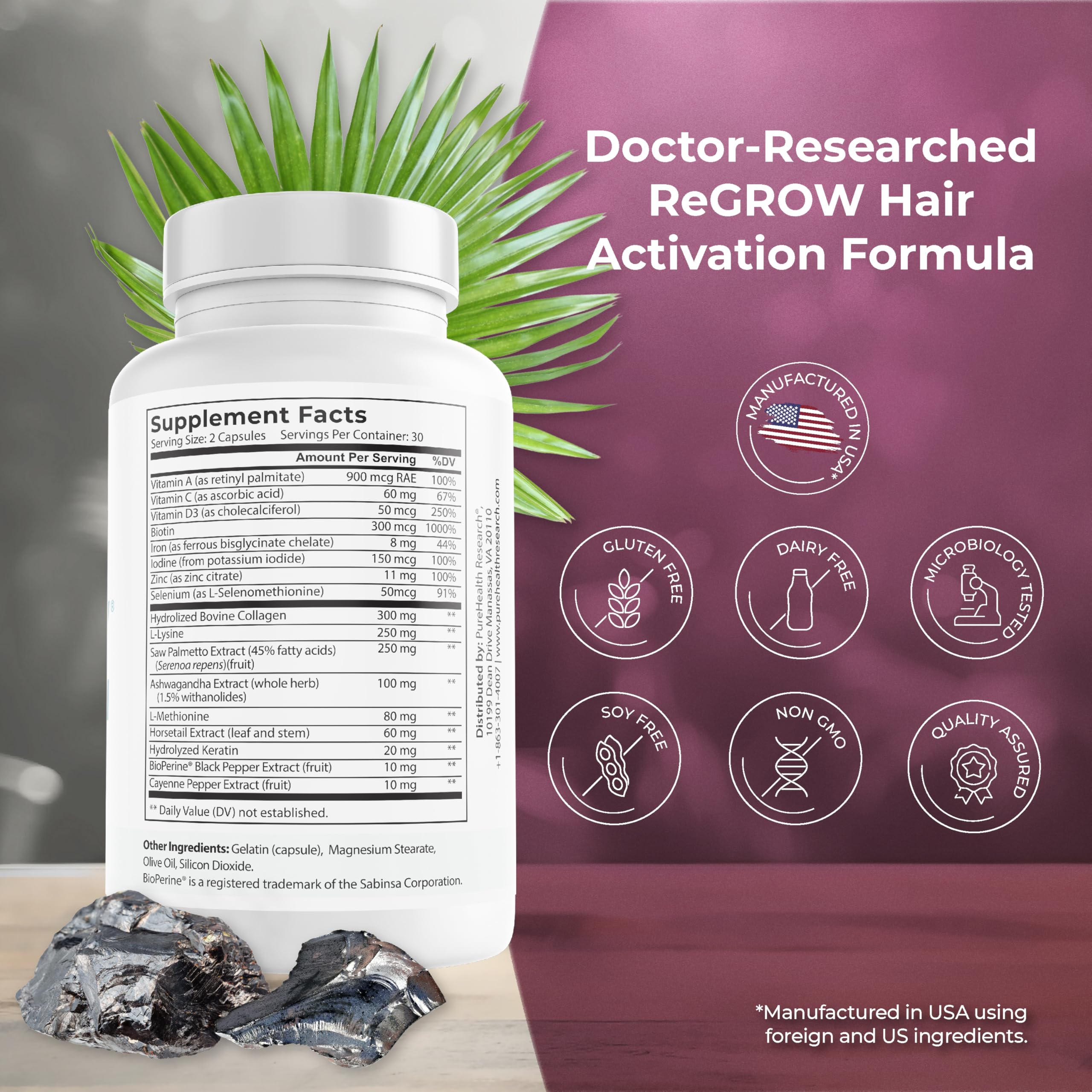 ReGrow capsules arranged on white background
