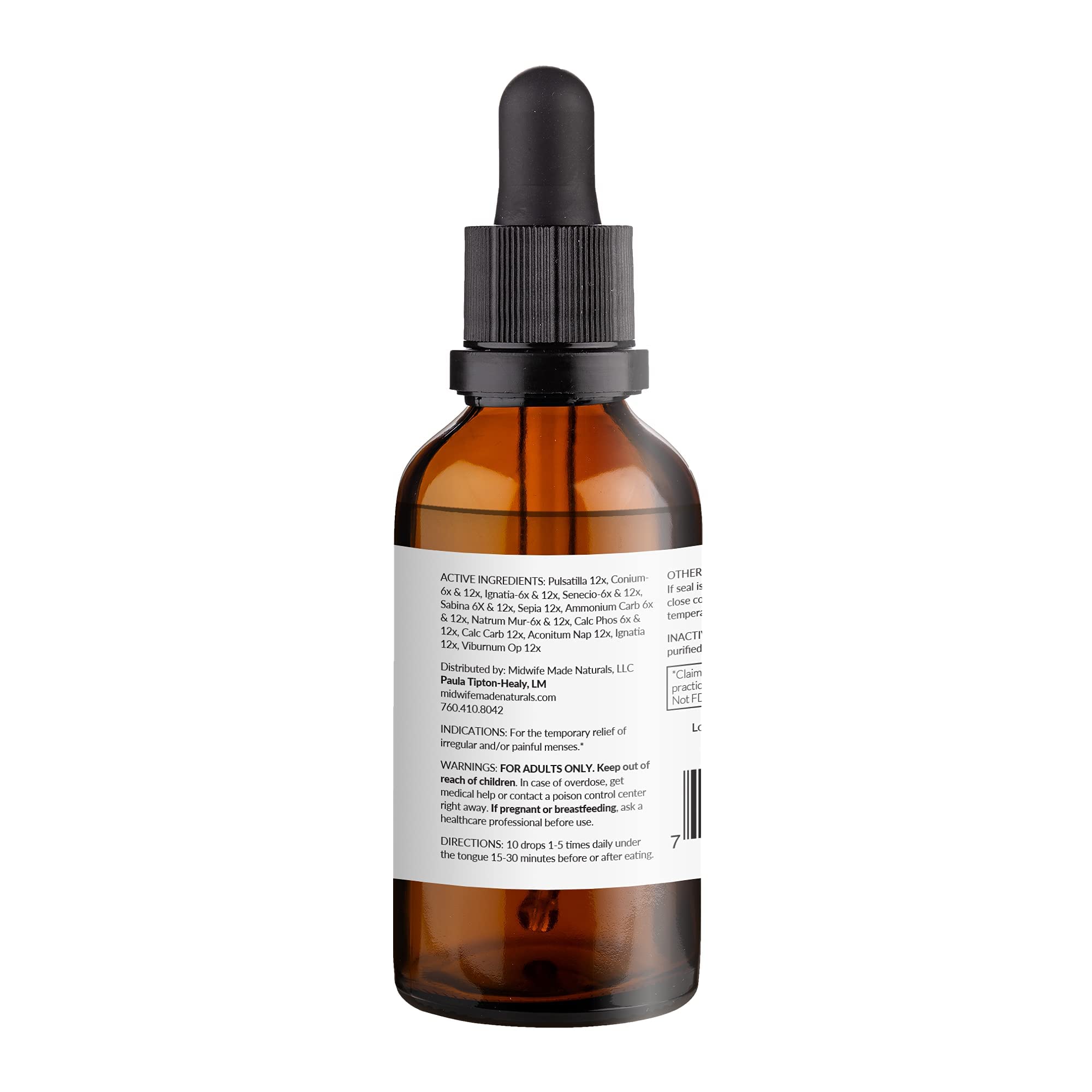 Dropper dispensing 10 drops under the tongue for PMS support