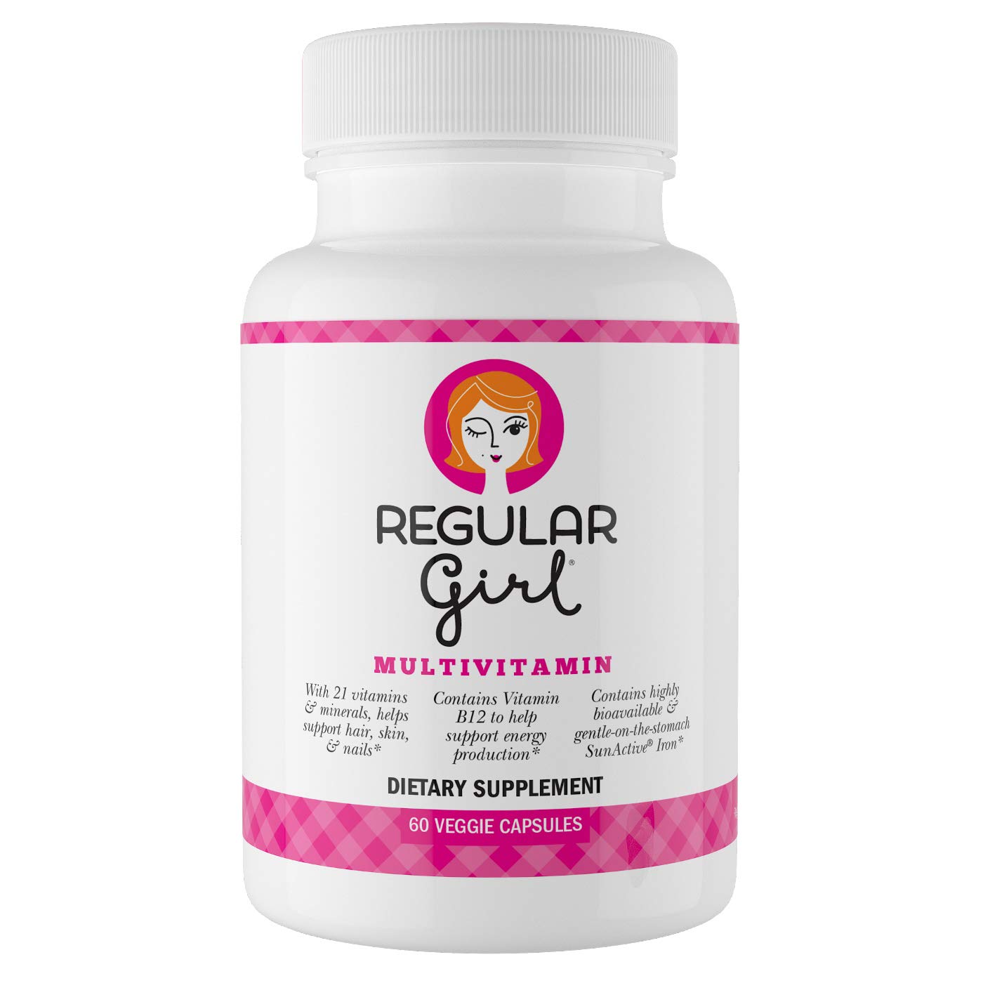 Bottle highlighting gluten-free and BPA-free features