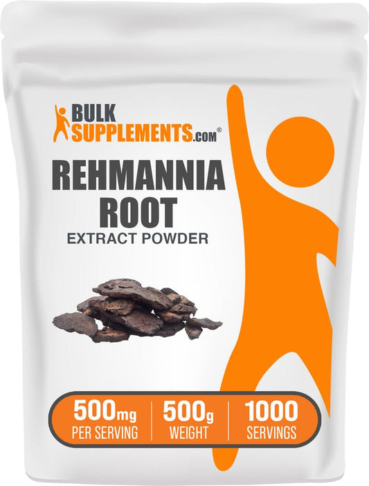 BulkSupplements Rehmannia Extract Powder 500mg per serving in 500g container