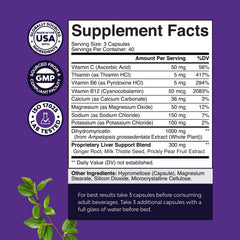 Close-up of DHM 1000 mg dose and prickly pear extract