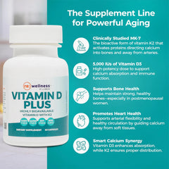 Vitamin D3 and K2 formulation for immune, bone, and heart health