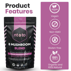 Reishi and Chaga mushrooms highlighting immune support properties