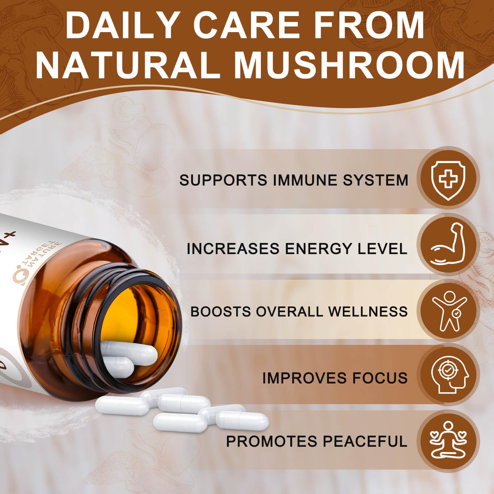 Reishi mushroom capsules