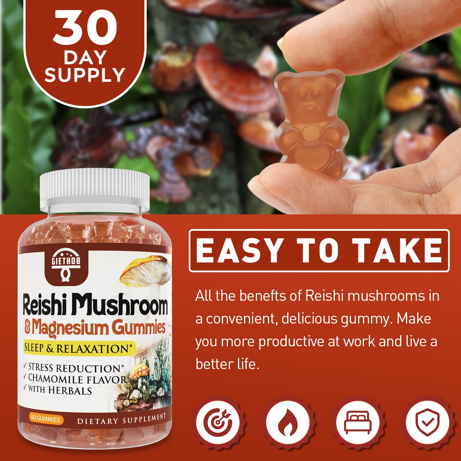 Nutrients including immune support and energy icons