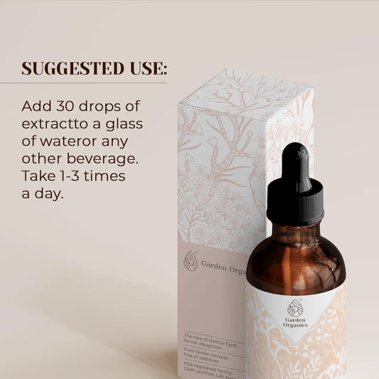 High-potency Reishi tincture bottle with dropper