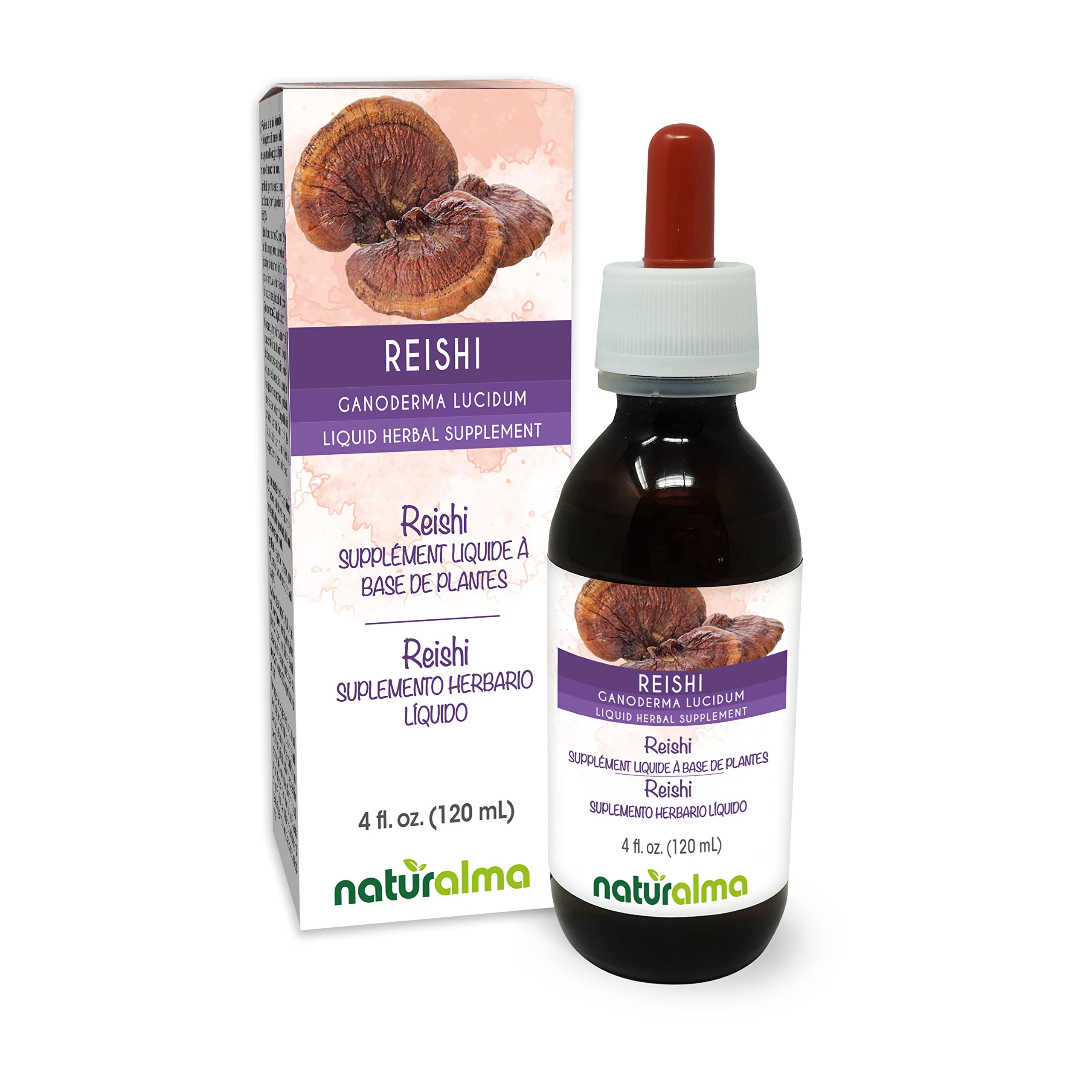 Reishi tincture 4oz bottle with dropper