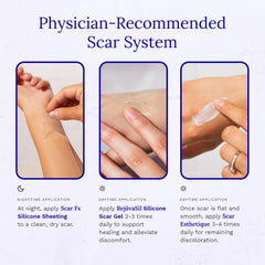 RejuvaSil on burn or scar area showing soothing relief