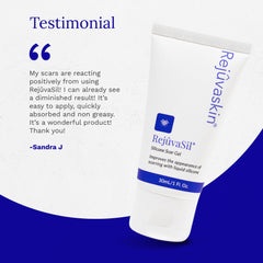 RejuvaSil used on a surgical scar with non-stick finish