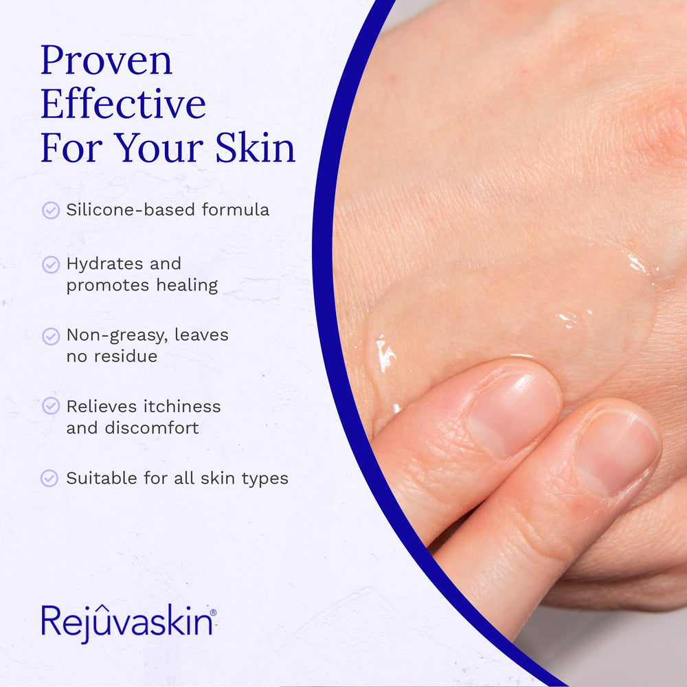 Close-up of RejuvaSil texture showing quick-dry formula