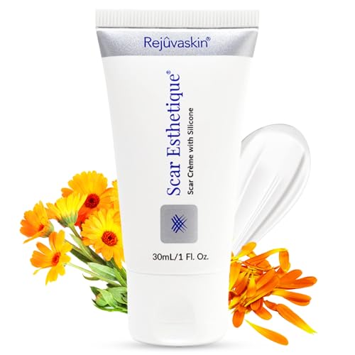 RejuvaSil silicone scar gel tube close-up shows smooth texture and potential improvement in scar appearance