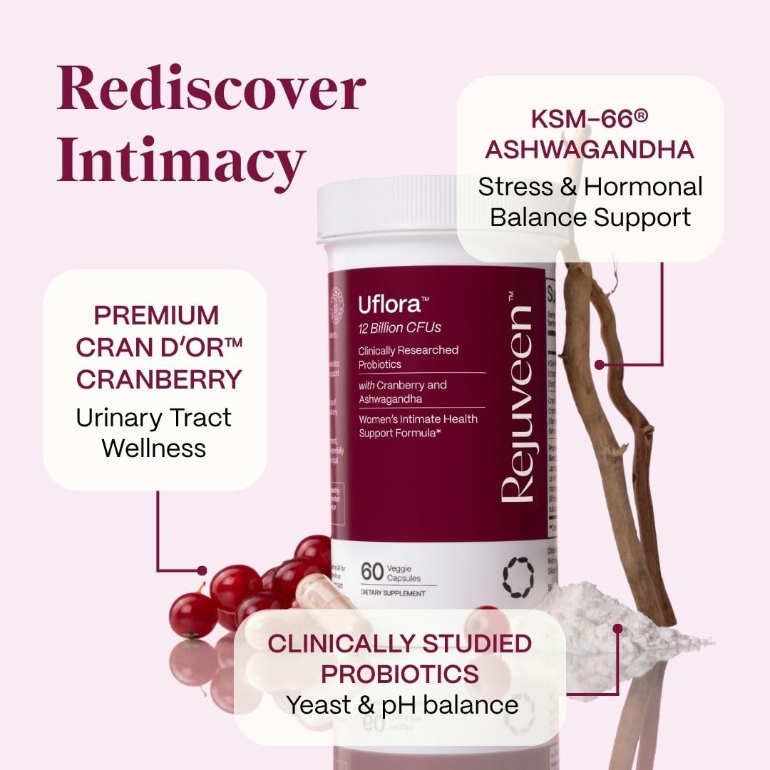 Rejuveen Uflora ashwagandha features hormonal balance support.