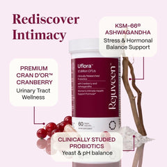 Rejuveen Uflora ashwagandha features hormonal balance support.