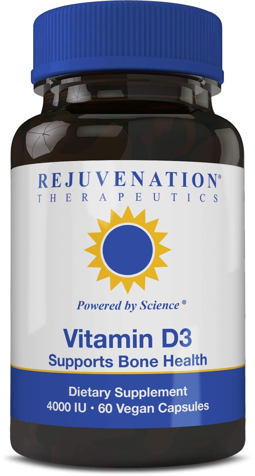 Rejuvenation Therapeutics Vitamin D3 4000IU bottle with 60 vegan capsules
