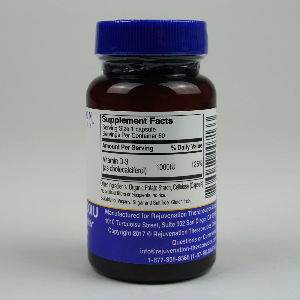 60 vegan Vitamin D3 capsules displayed