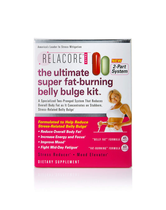 Relacore Ultimate Belly Bulge Kit box with two bottle system