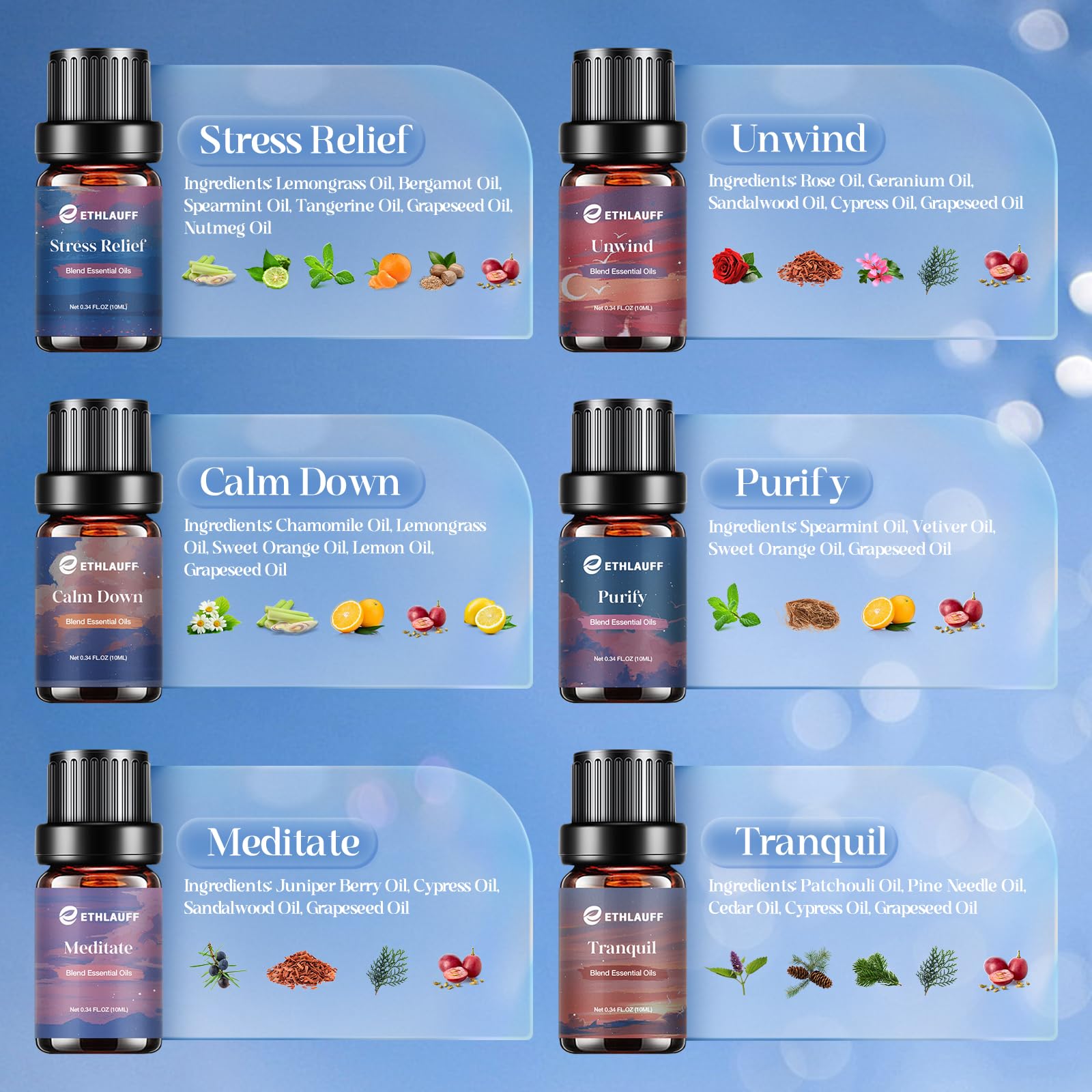Meditate diffuser oil blend to aid focus and relaxation