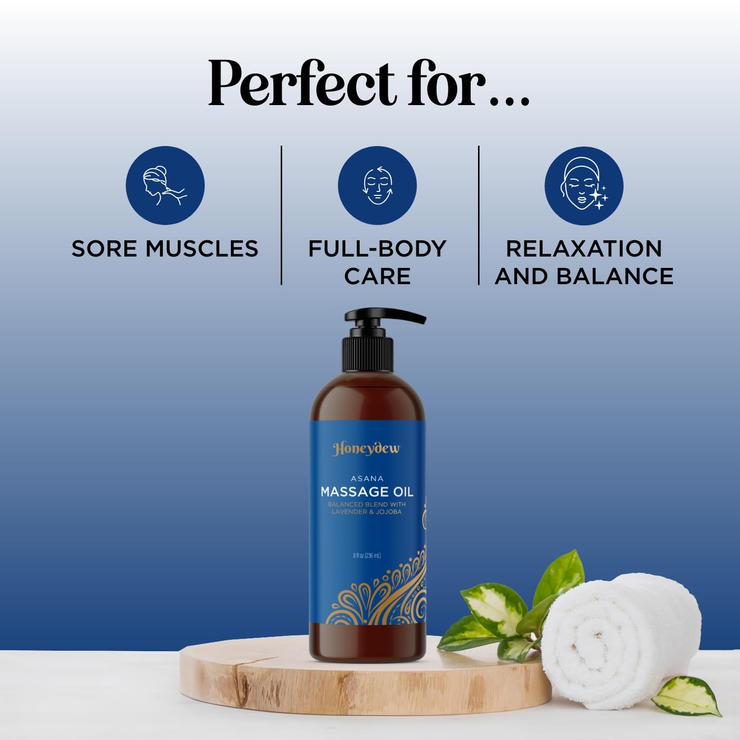 Massage oil texture being applied to skin for full body massage