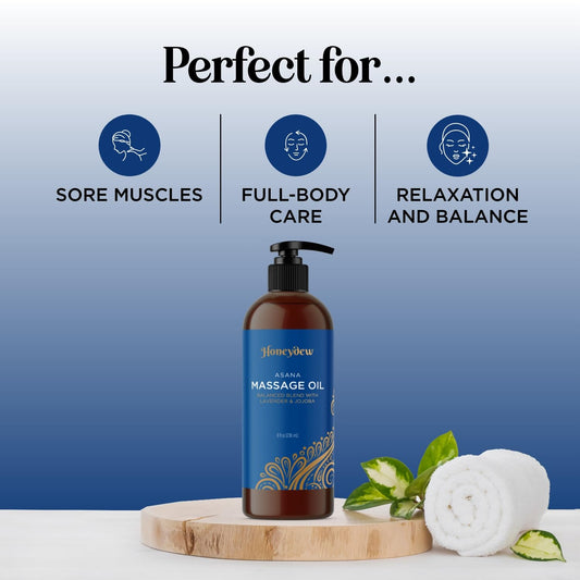 Massage oil texture being applied to skin for full body massage