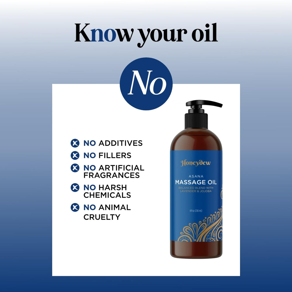Non-GMO ingredients label on massage oil
